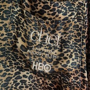 CHER 1999 Las Vegas HBO Show 3pc Satin Cheetah Print Pajamas OSFM Rare VTG Item